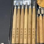 47x vintage Japanse houtbeitelsets – Tombow, Sun-Star en