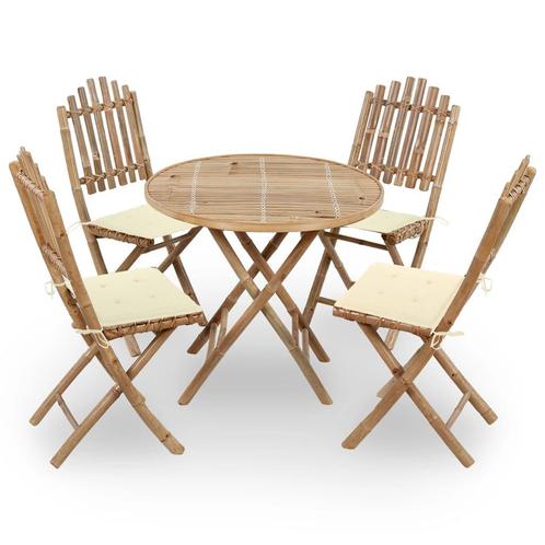 vidaXL Mobilier à dîner dextérieur pliable 5 pcs avec, Jardin & Terrasse, Ensembles de jardin, Neuf, Envoi