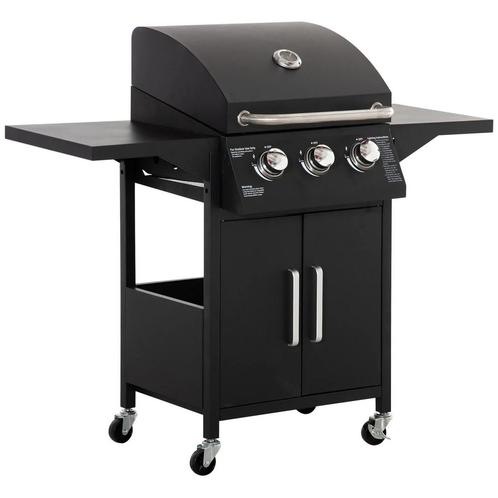 TRUUSK Gasgrill BBQ met 3 Branders - 3 Kw - Mobiele Grillwag, Tuin en Terras, Houtskoolbarbecues, Verzenden