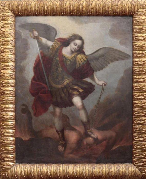 Spaanse school (XVII) - San Michele Arcangelo, Antiek en Kunst, Kunst | Schilderijen | Klassiek
