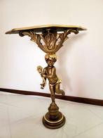 Bijzettafel - Hout - Gouden salontafel-console, Nieuw
