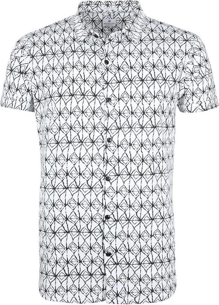 Dstrezzed Hemd Wit Print maat M Heren, Kleding | Heren, Merkkleding | Overhemden, Zwart, Nieuw, Halswijdte 39/40 (M), Verzenden