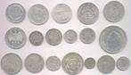 Wereld. Lot diverse zilveren munten 1905/1977 (18 stuks)