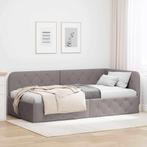 vidaXL Hoek Bed Frame met hoofdeinde Taupe 100 x 200 cm Stof, Verzenden, Nieuw