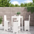 vidaXL 5-delige Barset massief grenenhout wit, Verzenden, Nieuw