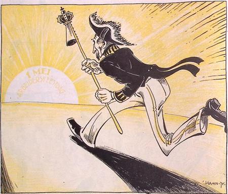 Spotprent over de dag van de arbeid (lijst optie, Lithos), Antiek en Kunst, Kunst | Litho's en Zeefdrukken, Verzenden