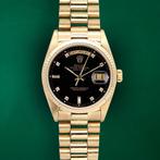 Rolex - Day-Date 36 - 18038 - Black Diamonds Dial - Unisex -, Handtassen en Accessoires, Horloges | Heren, Nieuw
