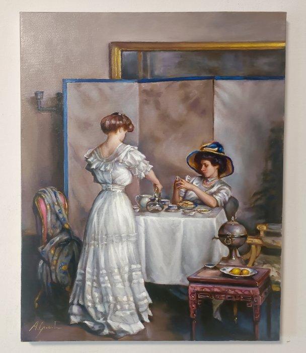 Alessandro Granata (1989), da William McGregor Paxton -, Antiek en Kunst, Kunst | Schilderijen | Klassiek