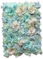 Flowerwall 40x60 cm 19 zeegroen lichtblauw aqua rozen en, Nieuw