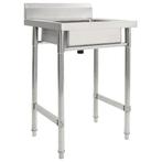 RVS Gootsteen met Spatscherm - - Tweede Kansje - Keuken U..., Verzenden, Nieuw, Inox, Wastafel