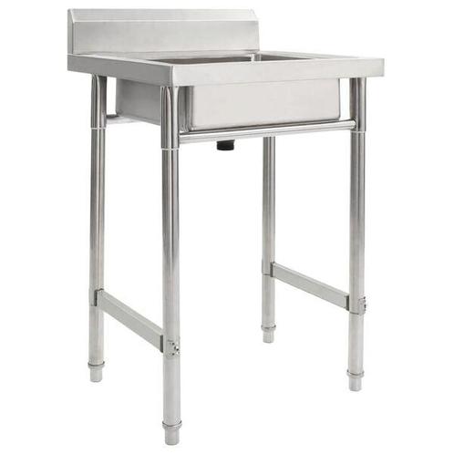 RVS Gootsteen met Spatscherm - - Tweede Kansje - Keuken U..., Doe-het-zelf en Bouw, Sanitair, Nieuw, Inox, Wastafel, Verzenden