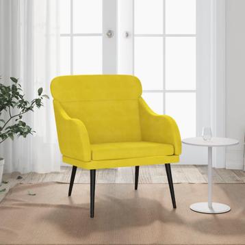 vidaXL Fauteuil 63x76x80 cm fluweel geel, Huis en Inrichting, Fauteuils, Verzenden, Nieuw