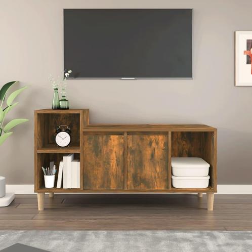 vidaXL Tv-meubel 100x35x55 cm bewerkt hout gerookt, Maison & Meubles, Armoires | Mobilier de télévision, Envoi