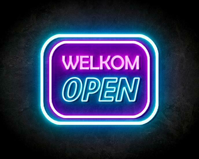 WELKOM OPEN neon sign - LED neon reclame bord, Zakelijke goederen, Horeca | Overige, Verzenden
