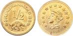 California goud 1858, ca Vz, Usa,1/2 Dollar Coronet Kopf..., Verzenden