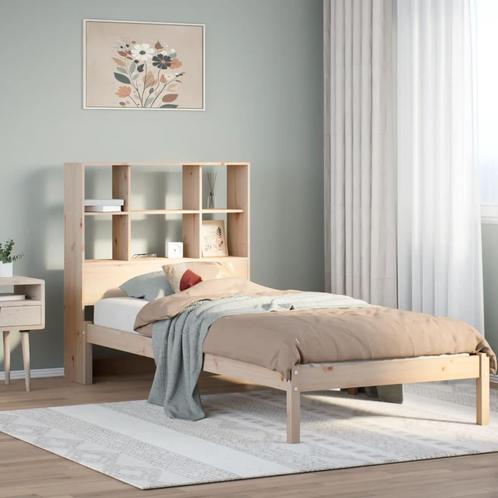 vidaXL Bed met boekenkast zonder matras massief grenenhout, Huis en Inrichting, Slaapkamer | Bedden, Nieuw, Verzenden