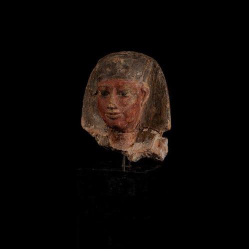 Égypte ancienne Tête dune statuette représentant un, Antiek en Kunst, Antiek | Overige Antiek