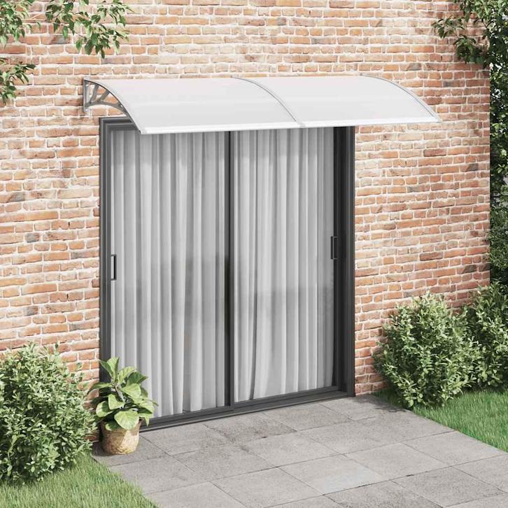 vidaXL Deurluifel 240x100 cm PC grijs, Tuin en Terras, Zonneschermen, Nieuw, Verzenden