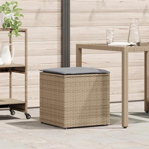vidaXL Kussenbox Beige 50x50x50 cm Poly Rattan, Tuin en Terras, Bergingen en Tuinkasten, Nieuw, Verzenden