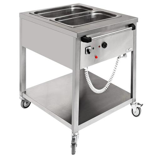 Bain-Marie Wagen | Elektrisch | 2x 1/1 GN | 0°C/90°C |, Zakelijke goederen, Horeca | Keukenapparatuur, Nieuw in verpakking, Verzenden