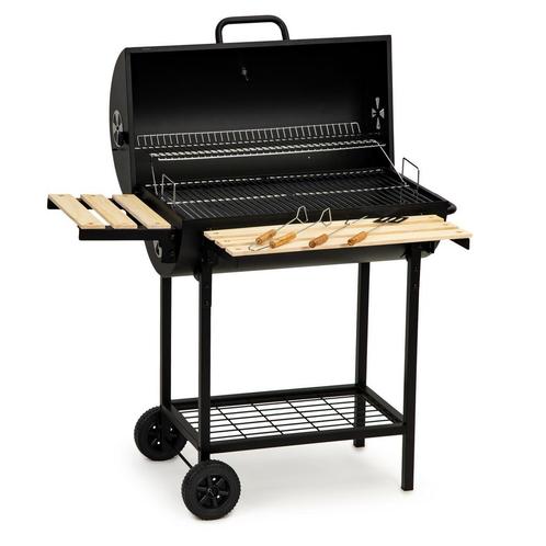 Draagbare barbecue met wielen en warmhoudrek - ideaal voo..., Tuin en Terras, Houtskoolbarbecues, Met accessoires, Nieuw, Ophalen of Verzenden