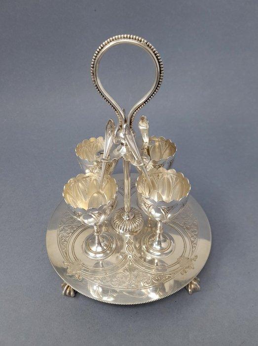 Ensemble de coquetiers - Plaqué(e) argent, Antiek en Kunst, Curiosa en Brocante