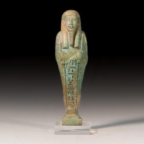 Égypte ancienne, période tardive Oushebti en faïence fine du, Verzamelen, Mineralen en Fossielen