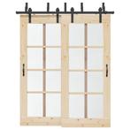 vidaXL Doos met onderdelen voor schuifdeur 183 cm staal, Doe-het-zelf en Bouw, Hang- en Sluitwerk, Verzenden, Nieuw