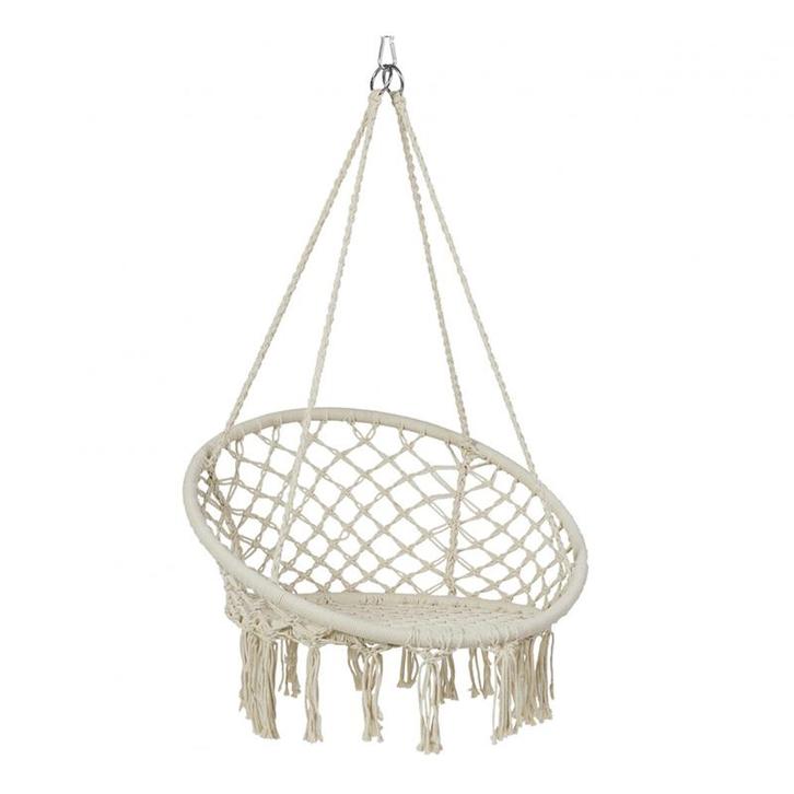 Hangstoel beige - boho stijl - stoel om op te hangen - max, Tuin en Terras, Tuinsets en Loungesets, Verzenden