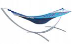 Hangmat standaard grijs tot 220 kg - inc blauw-paarse han..., Tuin en Terras, Ophalen of Verzenden, Nieuw