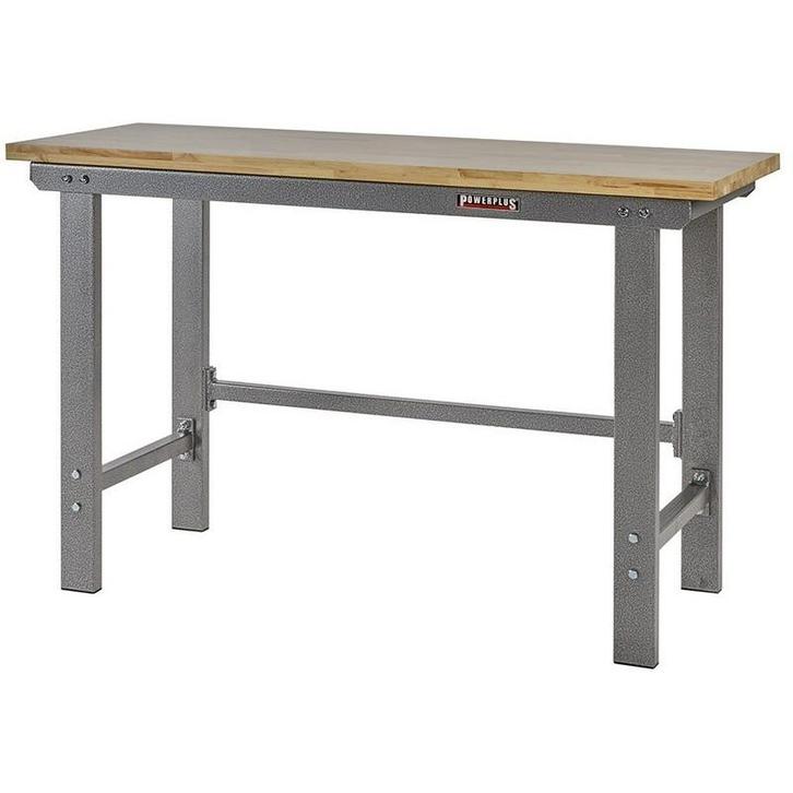 Werkbank grijs 150 cm met hardhouten blad - open model, Bricolage & Construction, Établis, Enlèvement ou Envoi