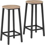 tectake Set van 2 barkrukken Corby - Industrieel licht hout,, Verzenden, Nieuw