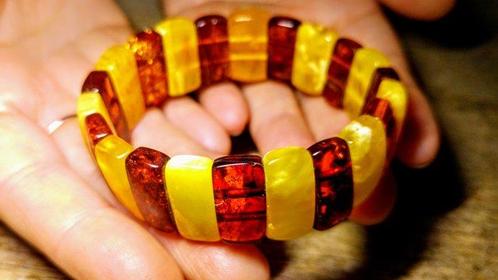 Ambre de la Baltique - Ambre - Bangle - Bracelet - unique -, Verzamelen, Mineralen en Fossielen