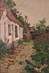Frans Binjé (1835-1900) - Bloemenweelde bij de hoeve