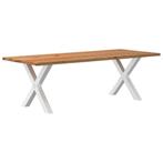 vidaXL Eettafel rechthoekig 240x100x74 cm massief eikenhout, Huis en Inrichting, Tafels | Eettafels, Verzenden, Nieuw