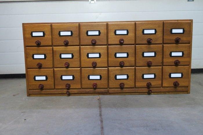 Kabinet - Eik, Hout - Kaartindex-ladenkast, Antiquités & Art, Curiosités & Brocante