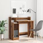 vidaXL Bureau with Desk Lamps met plank met opslag Oud hout, Verzenden, Nieuw