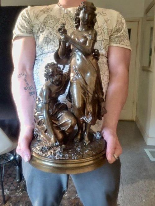 Adrien Etienne Gaudez (1845-1902) - sculptuur, 2 dames - 47, Antiek en Kunst, Antiek | Keramiek en Aardewerk