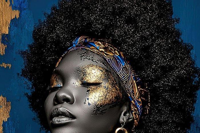 yamila - Kintsugi Afrodita: Resiliencia en Ébano y Azul Real, Antiek en Kunst, Kunst | Niet-Westerse kunst