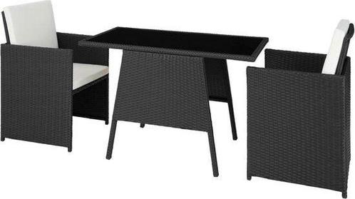Tweedekans | tectake® - wicker zitgroep voor 2 personen,, Tuin en Terras, Tuinsets en Loungesets, Ophalen of Verzenden