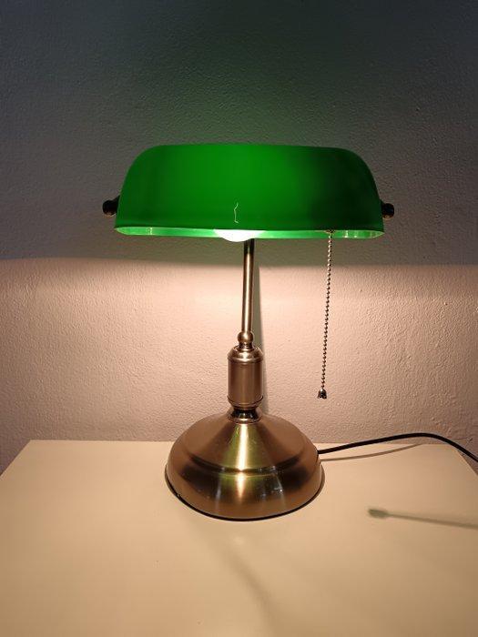Bankierslamp - Messing, Plastic, Antiquités & Art, Curiosités & Brocante