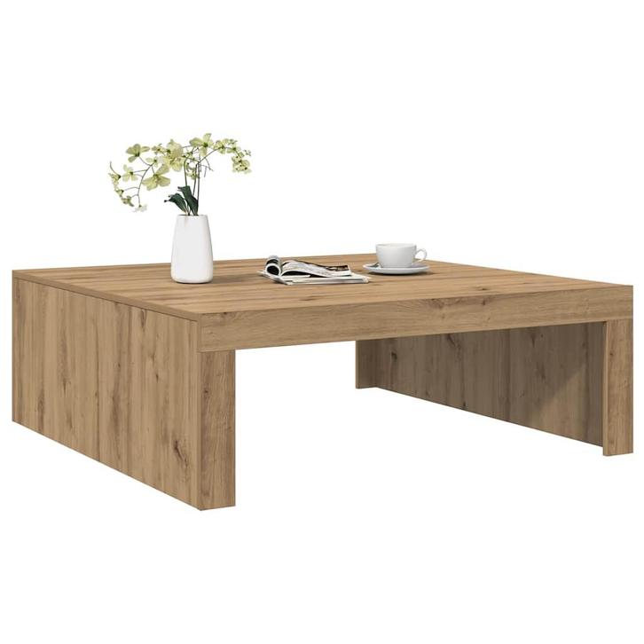 vidaXL Salontafel 100x100x35 cm bewerkt hout artisanaal, Huis en Inrichting, Tafels | Salontafels, Nieuw, Verzenden