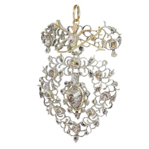 Zonder Minimumprijs - Hanger - 18 karaat Geel goud, Zilver -, Handtassen en Accessoires, Antieke sieraden