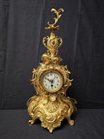 Tafelklok Rococo Brons, Verguld - 1850-1900, Antiquités & Art, Antiquités | Horloges