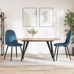 vidaXL Eetkamerstoelen 2 st fluweel blauw, Huis en Inrichting, Stoelen, Verzenden, Nieuw