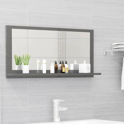 vidaXL Miroir salle de bain Gris brillant 80x10,5x37cm, Maison & Meubles, Tables | Coiffeuses, Neuf, Envoi