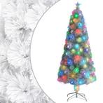 vidaXL Kunstkerstboom met verlichting 180 cm glasvezel wit, Verzenden, Nieuw