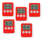 Set van 5 digitale timers, kookwekkers, alarmklokken rood, Verzenden, Nieuw
