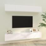 vidaXL Meubles TV muraux 4 pcs Blanc 100x30x30 cm, Neuf, Verzenden
