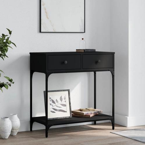 vidaXL Wandtafel 75x34,5x75 cm bewerkt hout zwart, Huis en Inrichting, Tafels | Bijzettafels, Nieuw, Verzenden